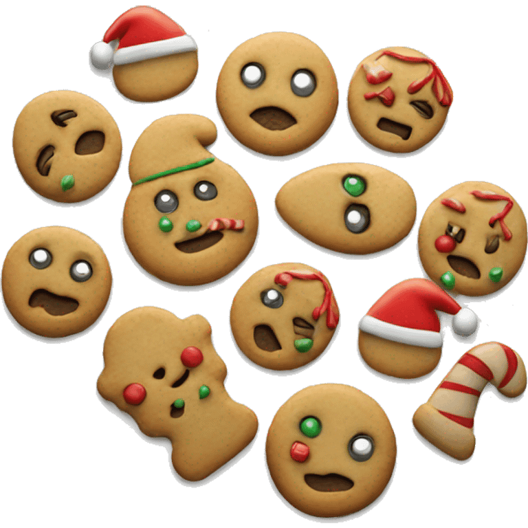 Realistic christmas cookies on a plate. emoji