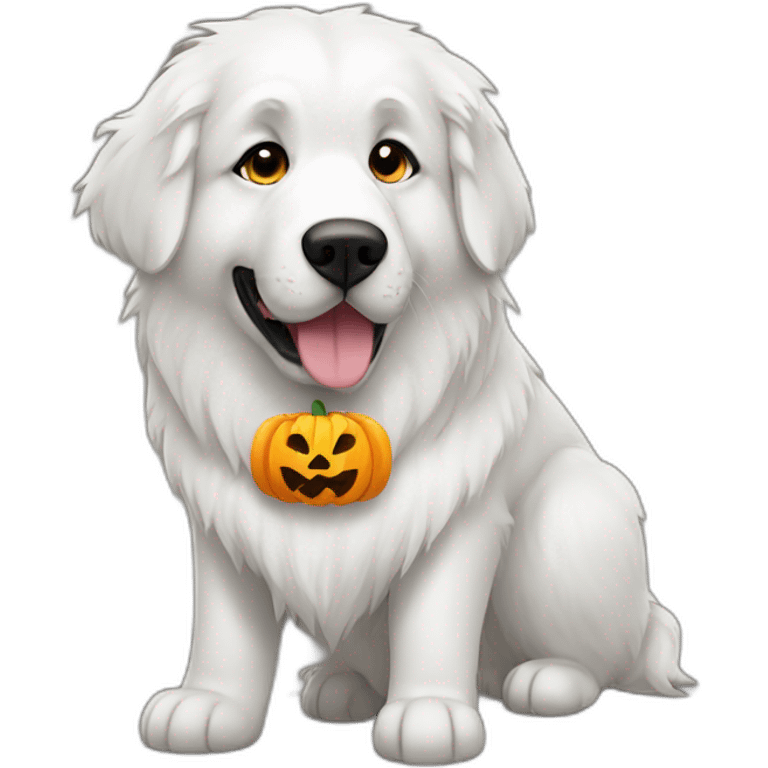 great pyrenees dog halloween emoji