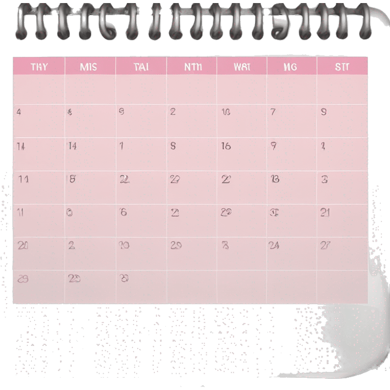 Light pink and white calendar emoji