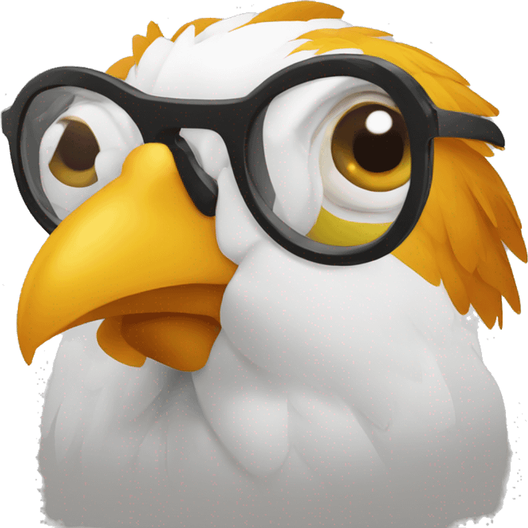 Pollo con lentes emoji