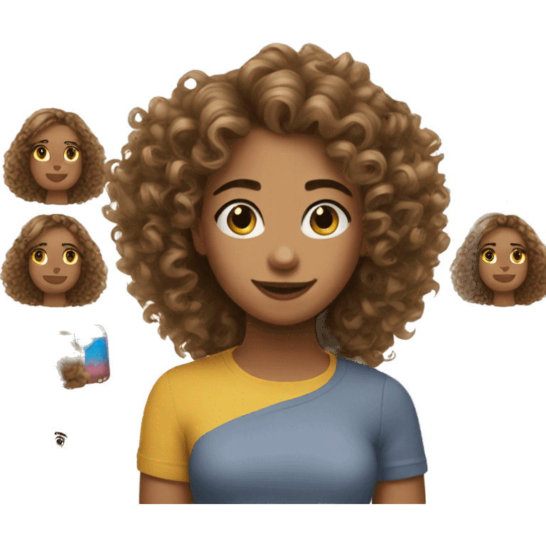 girl with airpods curly hair emoji