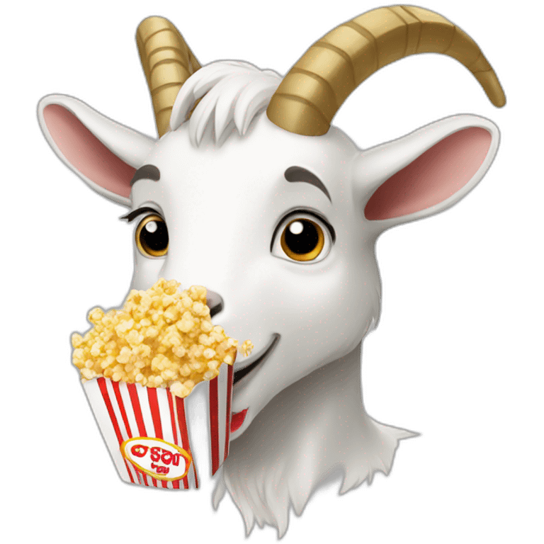 Goat eating popcorn  emoji