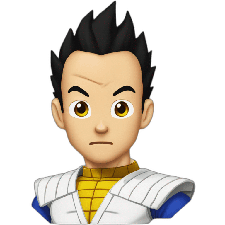 Vegeta dragon ball z in a traditional emoji emoji style giving a side eye emoji