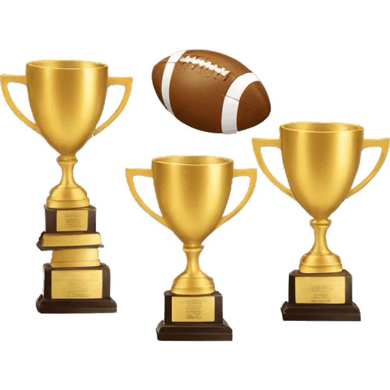 Three college football trophies  emoji