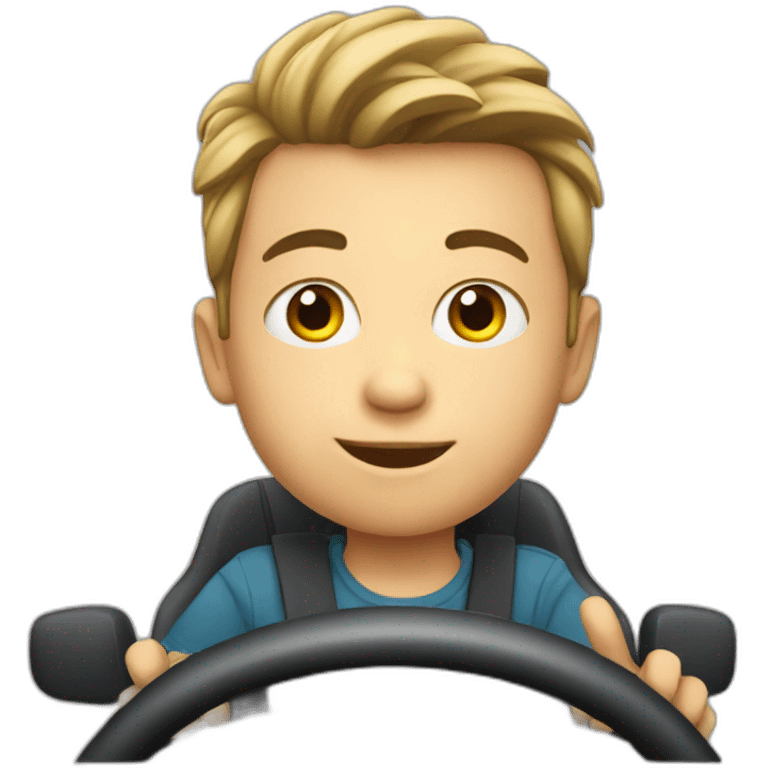 kid driving a car emoji