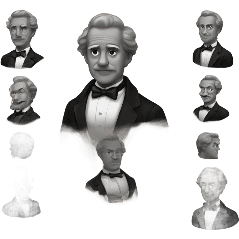 19th century writer in a black tuxedo with a bow tie emoji