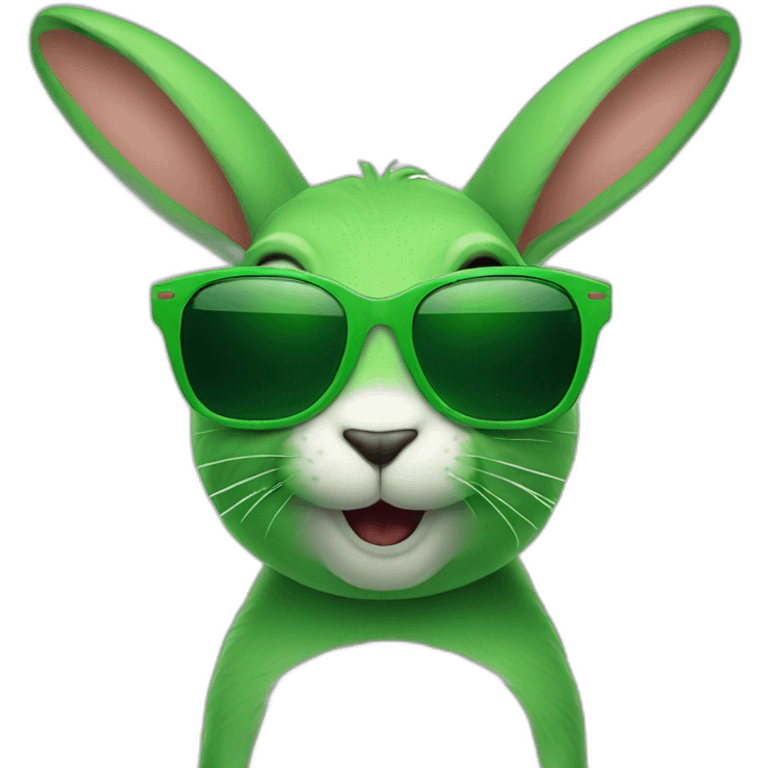 green rabbit winking sunglasses emoji