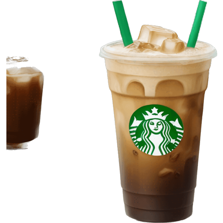 Starbuck ice coffee with ice cubes emoji