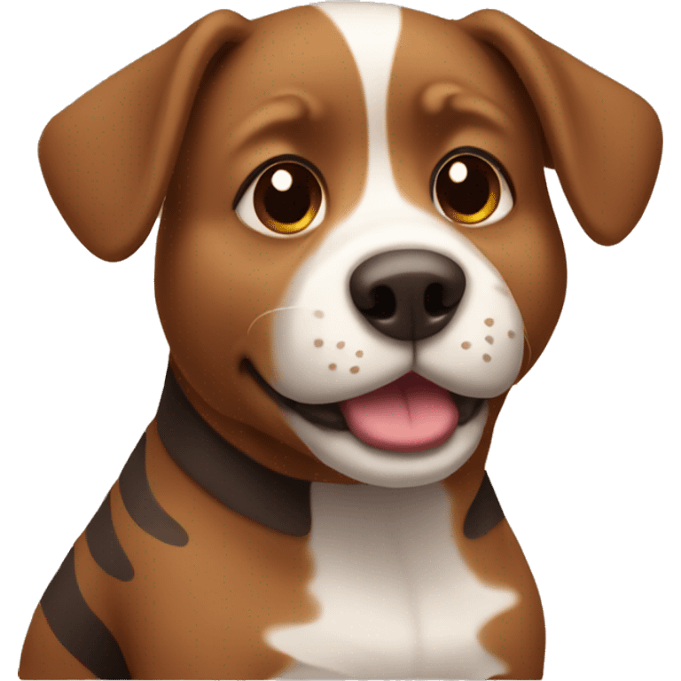 Fat brown stripe dog sitting  emoji