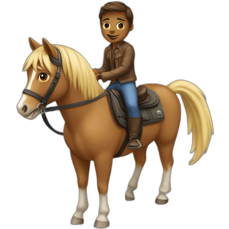 Chat sur un poney  emoji