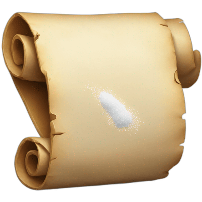  a scroll of parchment with a pile of salt emoji