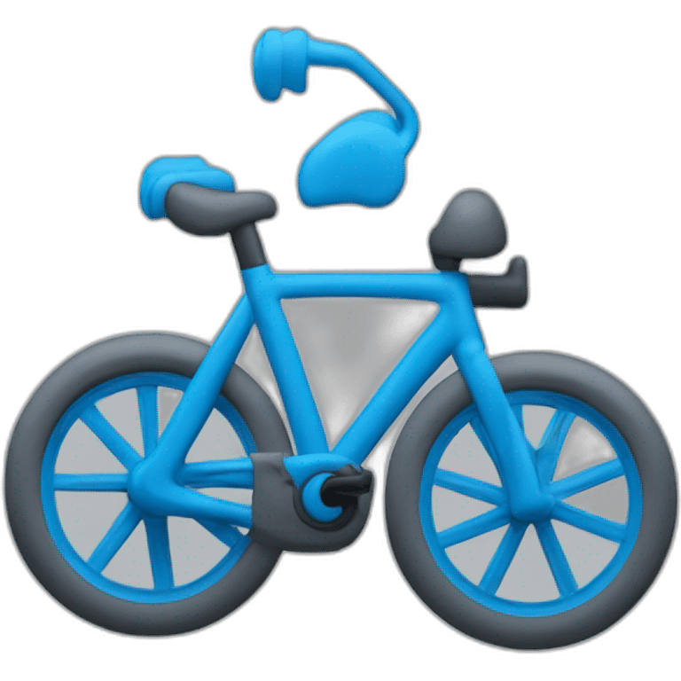 Un vélo Bleu sur un toit gris emoji