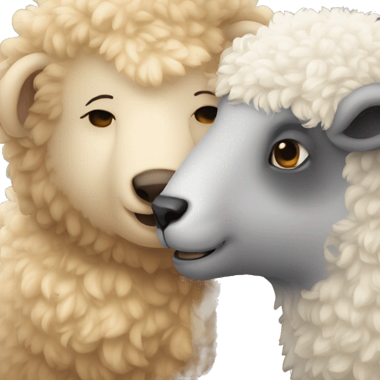 Bear sheep kiss emoji