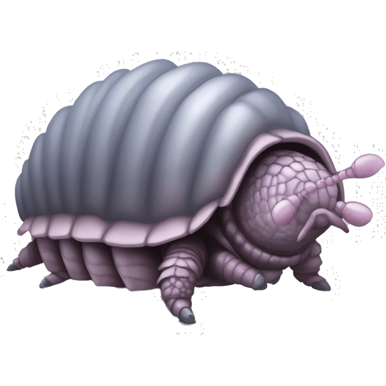 Lavender gray Pig armadillo isopod lobster fanned tail feathered tail pig armadillo darth Vader face emoji