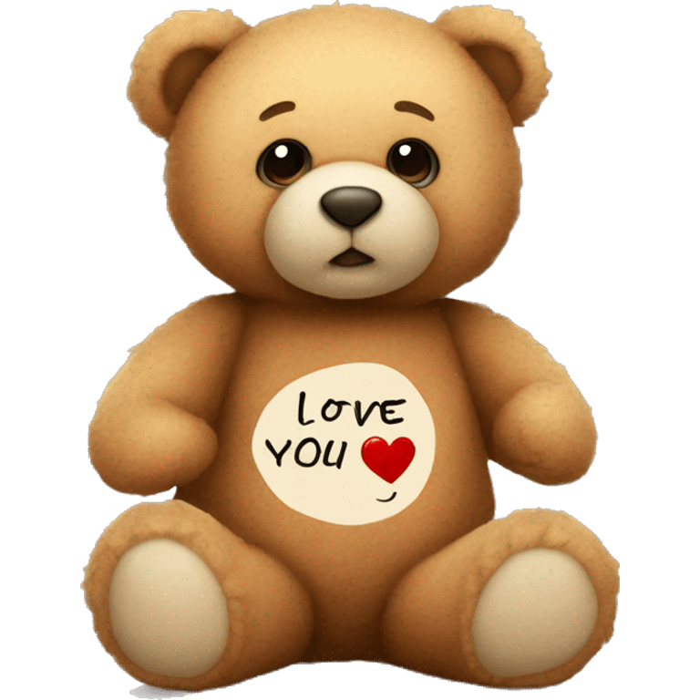 Teddy bear with note i love You Dimpal emoji