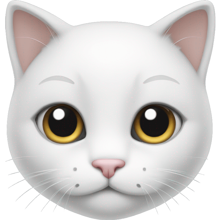 Little white cat with grey eyes emoji