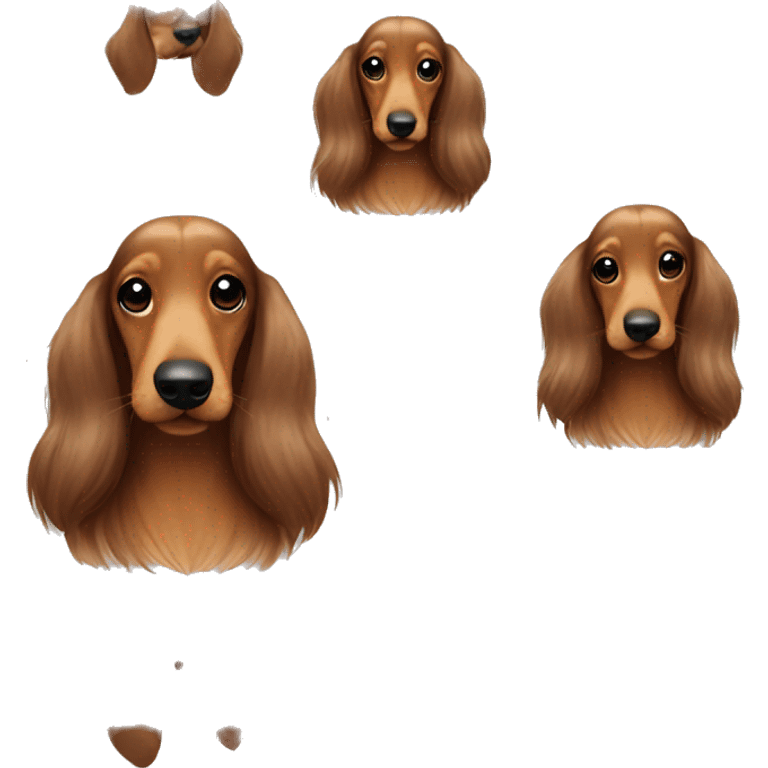 Long haired daschund with bow emoji