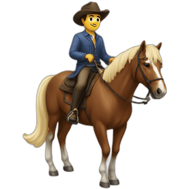 Emanuel sur un poney emoji