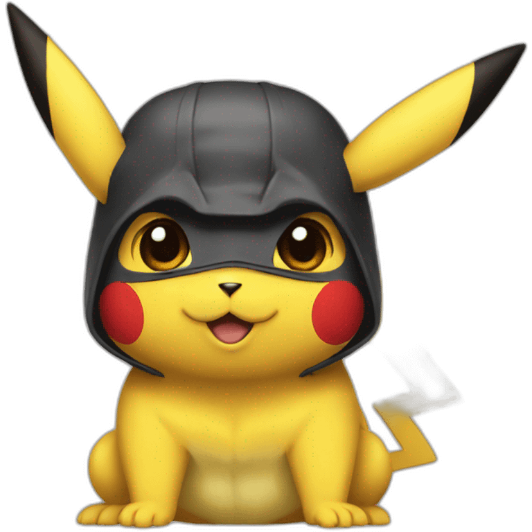 Pikachu with a Batman mask on head emoji