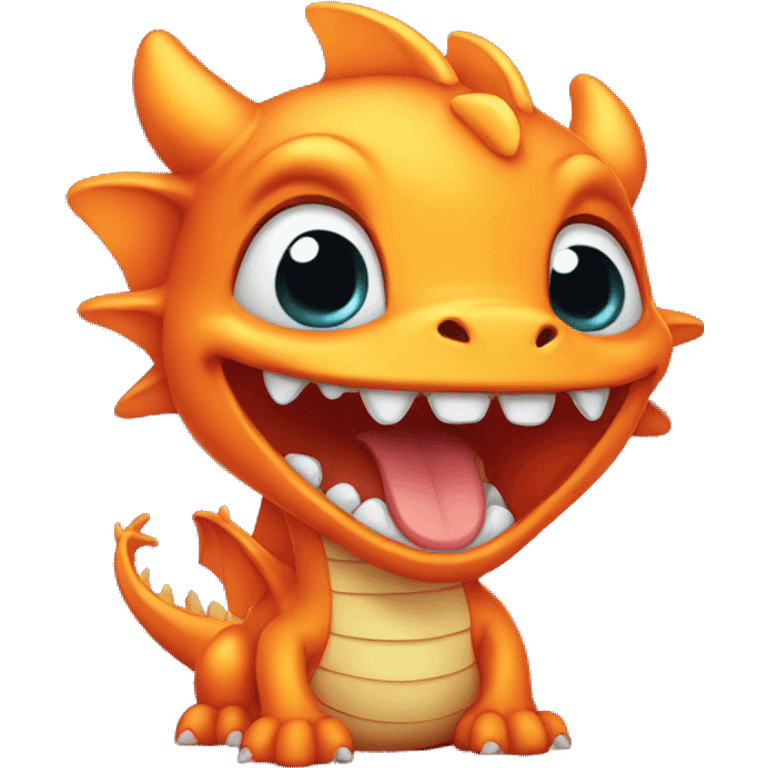 orange baby dragon laughing crying emoji