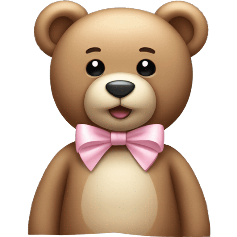 Teddy bear with a light pink bow emoji