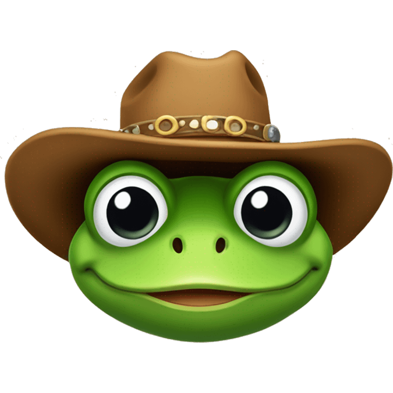 Frog wearing a cowboy hat emoji