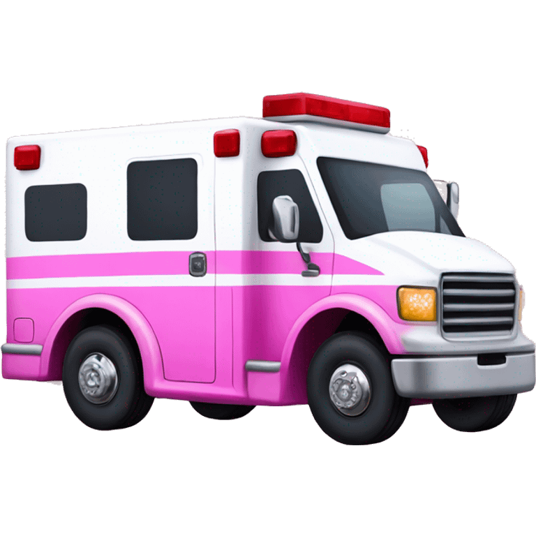 Pink ombre ambulance truck with glitter  emoji