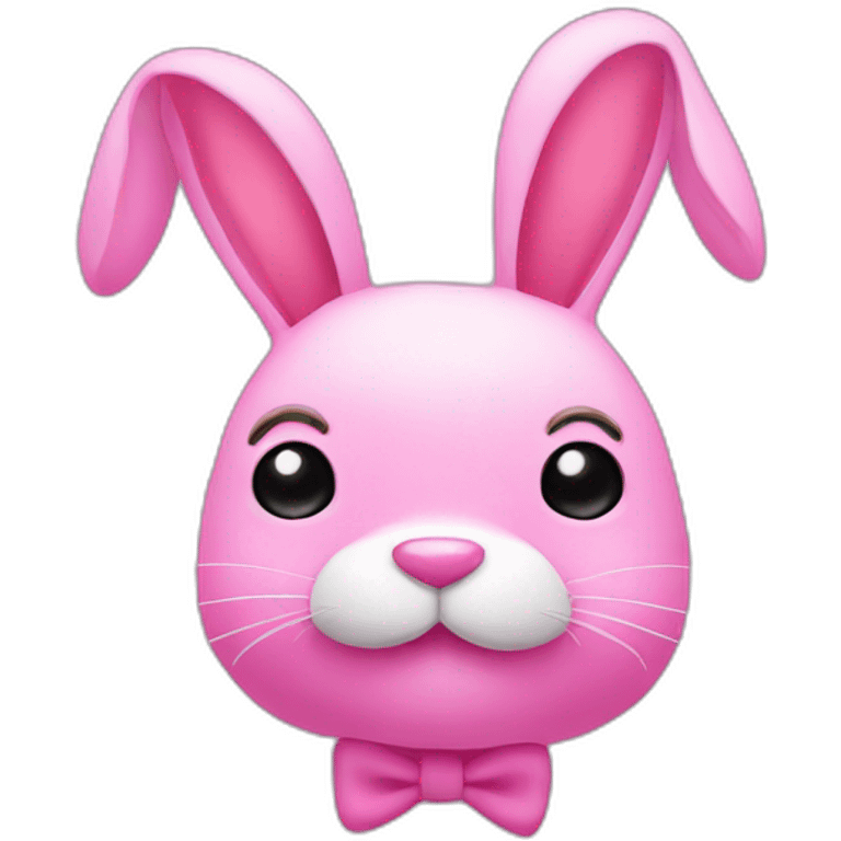 pink bunny with a moustache emoji