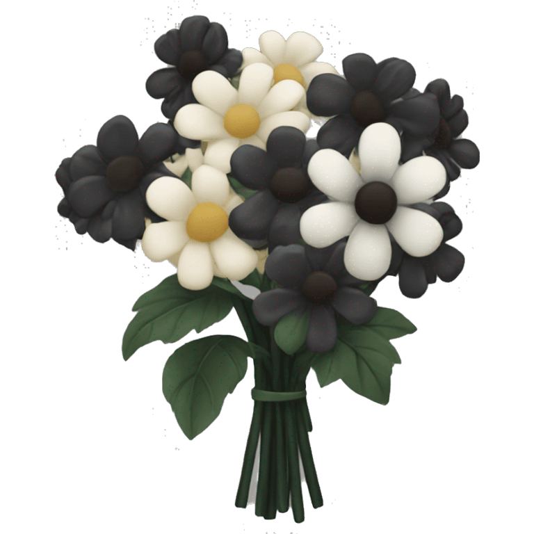 black bouquet of flowers  emoji