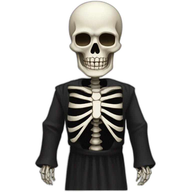 a skeleton god with a black dress look like the death emoji