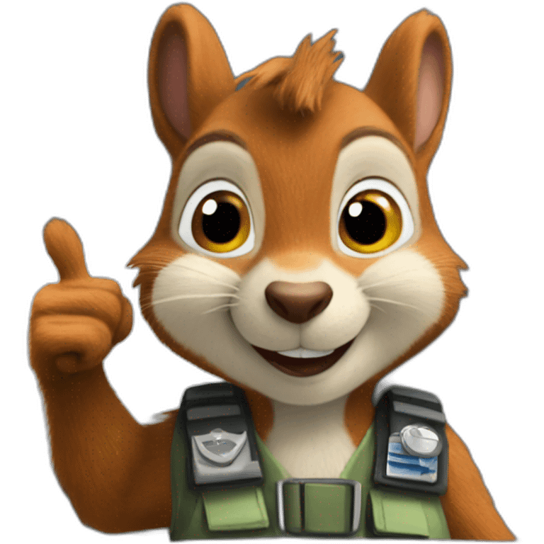 squirrel thumbs up from cockpit emoji