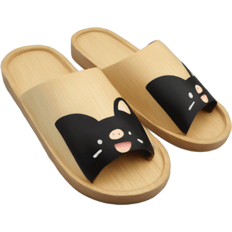 Japan wooden slippers black emoji