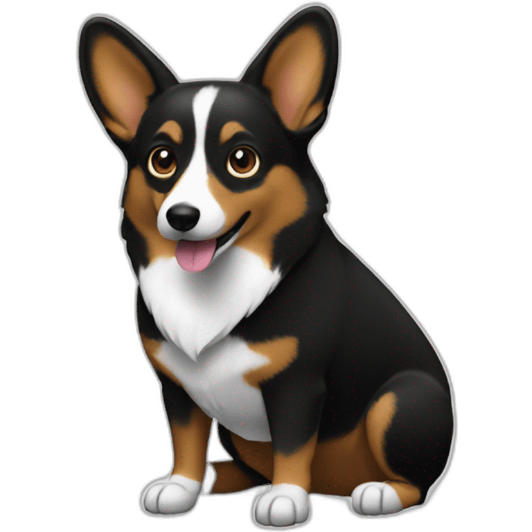 Black corgi hacker emoji