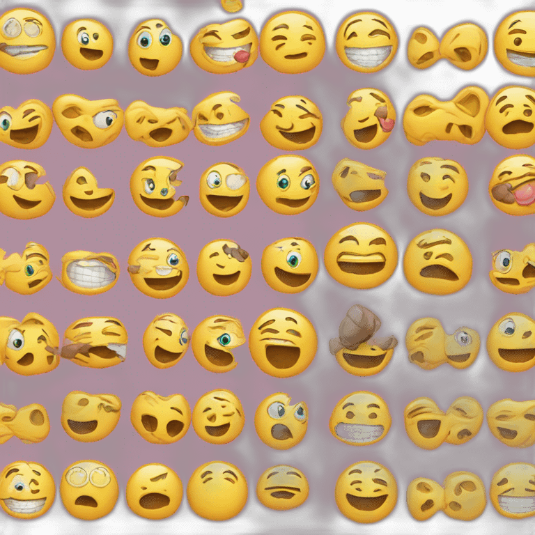 Emoji sorrindo com as mão no peito emoji