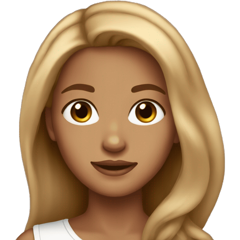 stunning tan girl light brown hair emoji