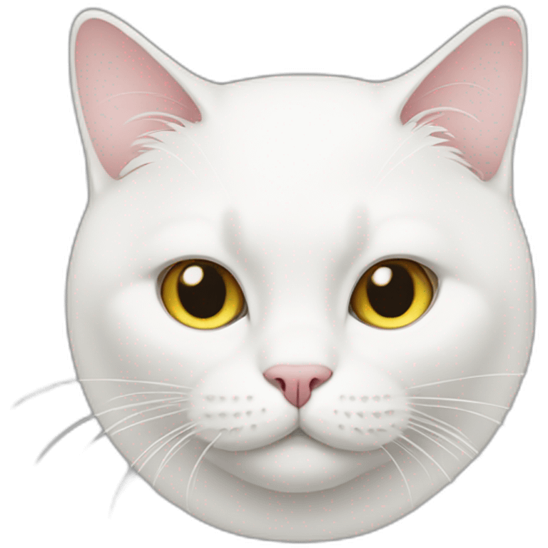 Fat white cat emoji