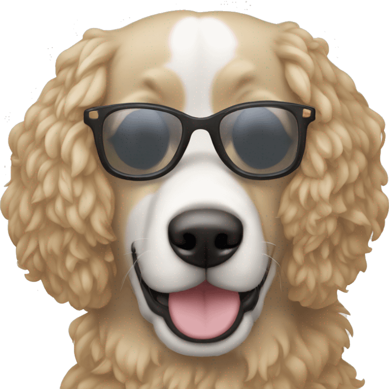 Perro, rizos,lentes  emoji