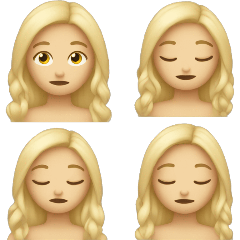 Blonde who is tired emoji