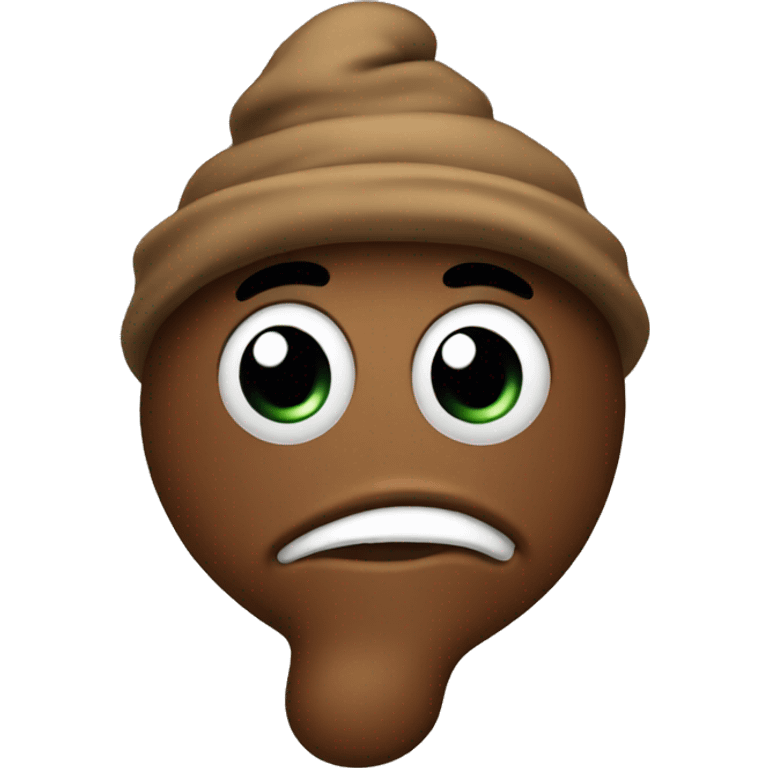 Poop wearing a hoodie with a cap  emoji