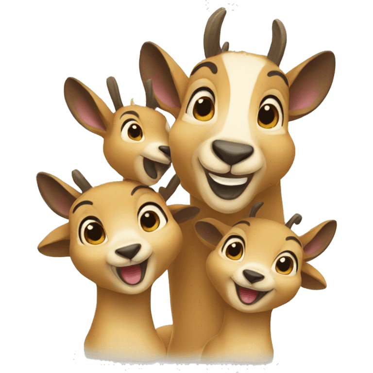 family of laughing 4 chamois emoji