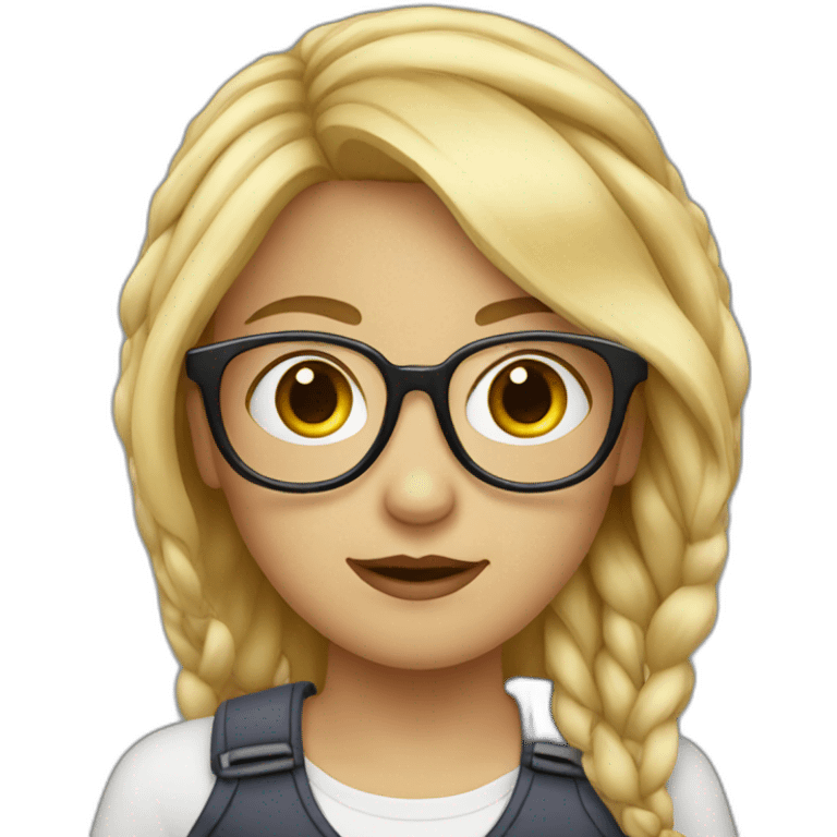 a blonde girl with tied hair and two pairs of glasses emoji