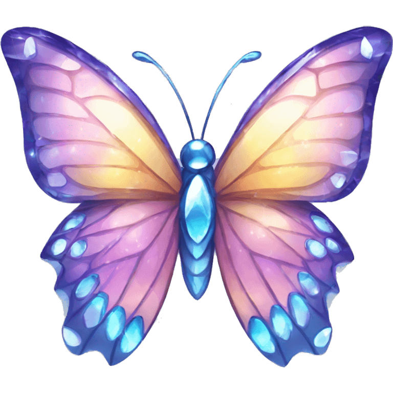 Shiny sparkly Crystal glass butterfly emoji