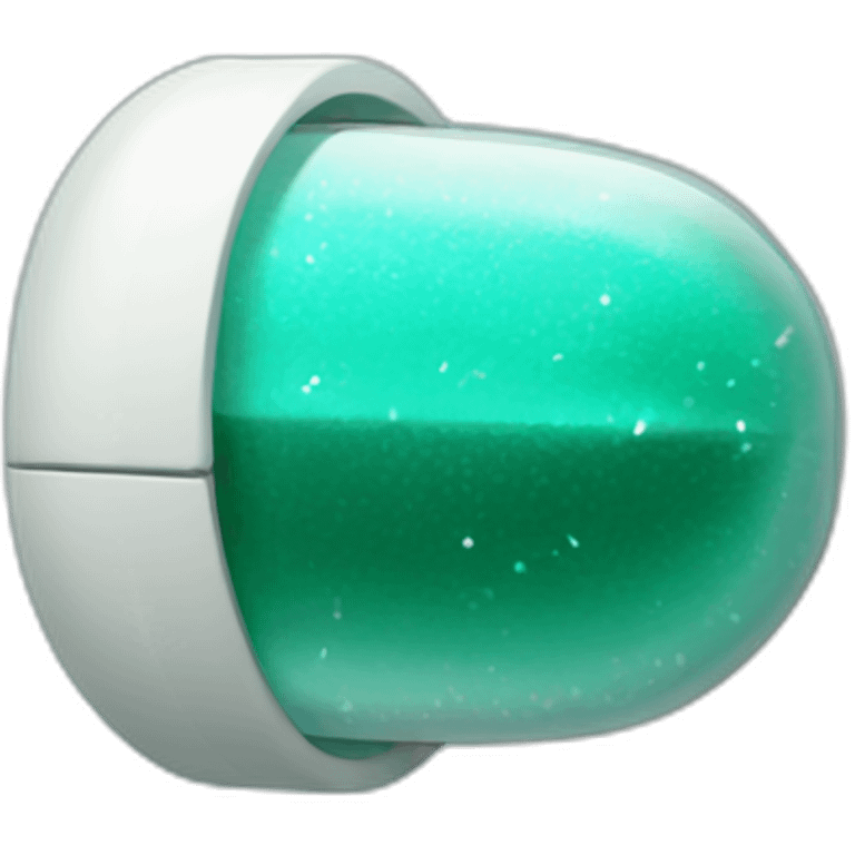 teal medicine capsule, sparkles and texture emoji