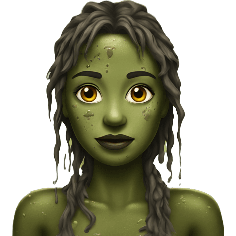 Swamp Princess is covered in mud and looks dirty emoji