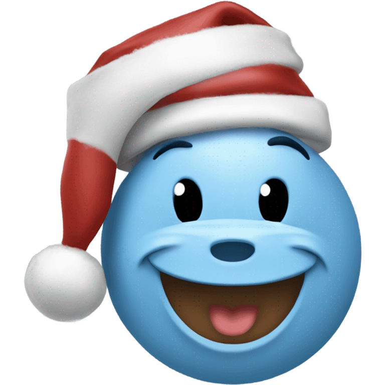 UNC Tarheel mascot wearing a Santa hat emoji