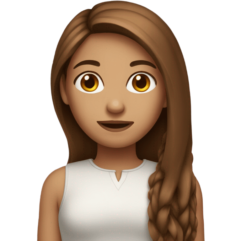 girl long brown hair emoji