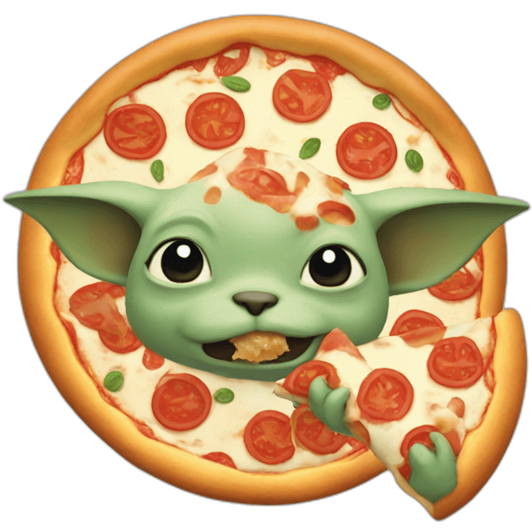 Grogu eating pizza emoji