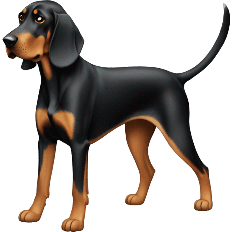 Black And Tan Coonhound Dog Breed Full Body emoji