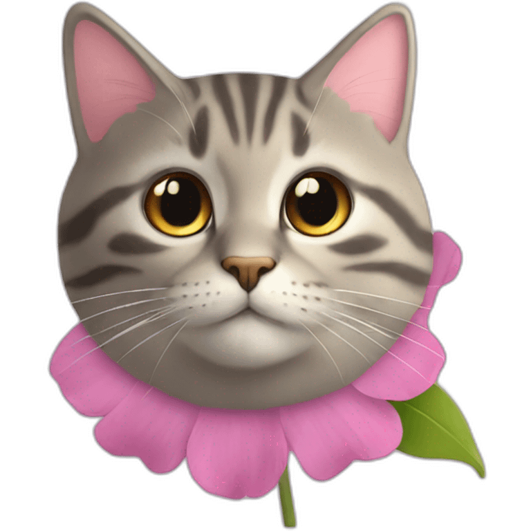 Chat sur un fleure emoji