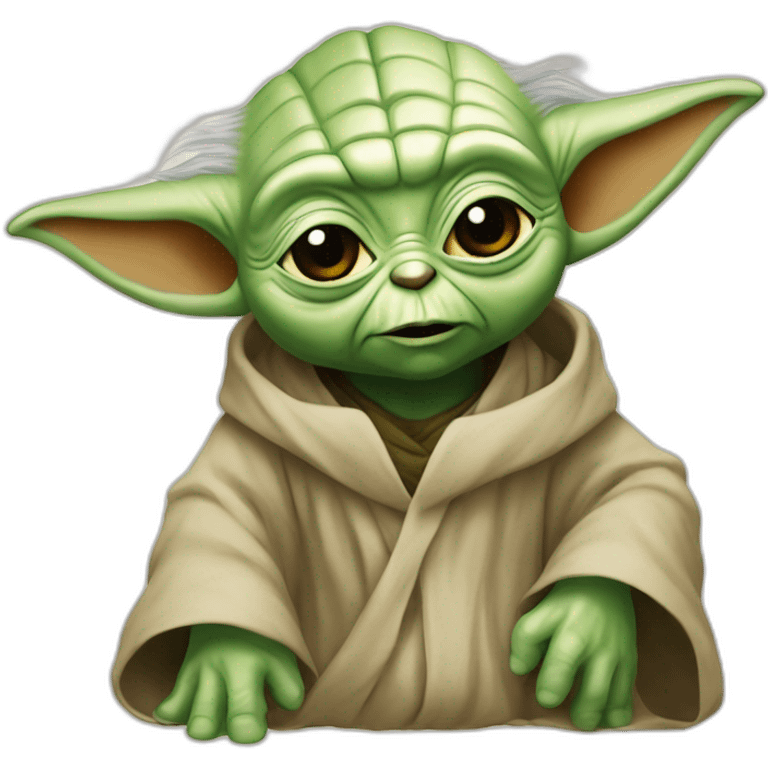 yoda sur unchien buvant de la piere emoji